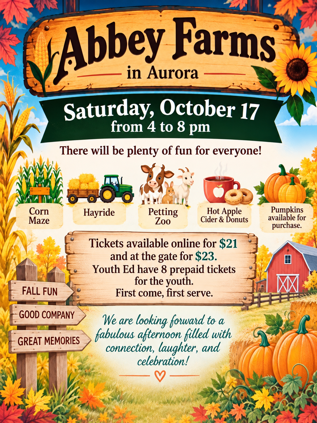 Abbey Farms Pumpkin Daze Outing flyer