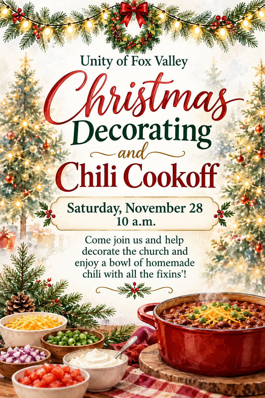 Christmas Decorating/Chili Cookoff flyer